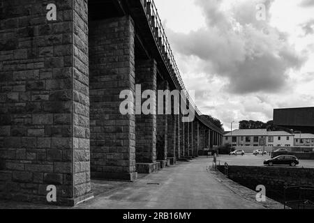 HAYLE TOWN GIESSEREI VIADUKT ASDA Stockfoto