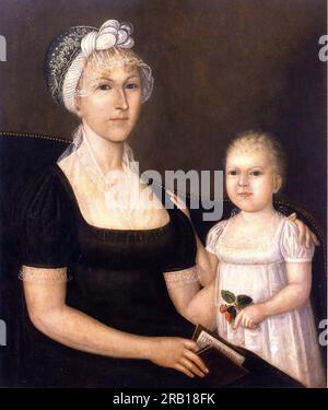 Mrs. Abraham White, Jr. und Tochter Rose 1809 von Joshua Johnson Stockfoto