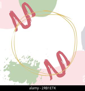 Abstrakter Hintergrund. Luxuriöse Tapete in minimalem Stil mit Strichkunstblume und botanischen Blättern, organische Spritzer. Stock Vektor