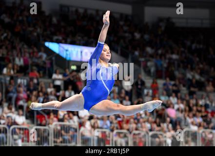 Gewinner Elisabeth SEITZ (MTV Stuttgart/1. Platz): Action, Ground, Gymnastik für alle Frauen am 6. Juli 2023 in Düsseldorf. Das Finale 2023 Rhein-Ruhr von 06,07 bis 09.07.2023 Stockfoto