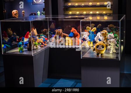 Tartu, Estland - 10. Juni 2023: Olympische Maskottchen-Puppe Stockfoto