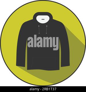 Hoodie Icon – flache Bekleidungssymbole Stock Vektor