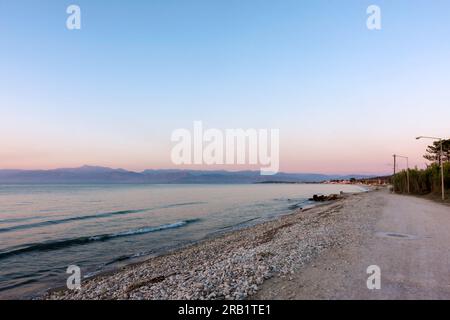 Atemberaubende Landschaft am Meer in Roda Beach, Nord Korfu, Griechenland Stockfoto