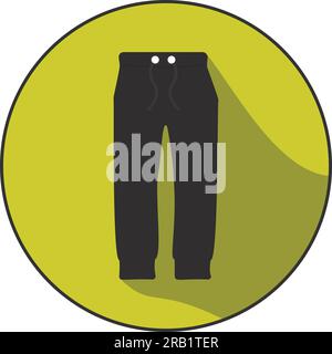Flaches Symbol einer Hose. Es ist ein einfaches, aber elegantes Design, das sich perfekt für eine Vielzahl von Anwendungen eignet, einschließlich Website-Design, App-Entwicklung, Print Stock Vektor