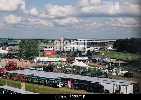 Silverstone, England, 7. Juli 2023 Allgemeiner Blick auf den Großen Preis von Großbritannien, Silverstone, Tag 1, Startparty 7. Juli 2023 Stockfoto