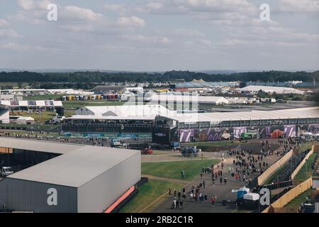 Silverstone, England, 7. Juli 2023 Allgemeiner Blick auf den Großen Preis von Großbritannien, Silverstone, Tag 1, Startparty 7. Juli 2023 Stockfoto