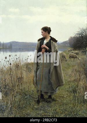 Die Hirtin von Rolleboise 1896 von Daniel Ridgway Knight Stockfoto