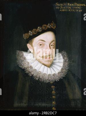 Miniaturporträt von König Sigismund III. Vasa 1591; Polen von Martin Kober Stockfoto