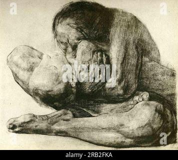 Frau mit totem Kind 1903 von Kathe Kollwitz Stockfoto