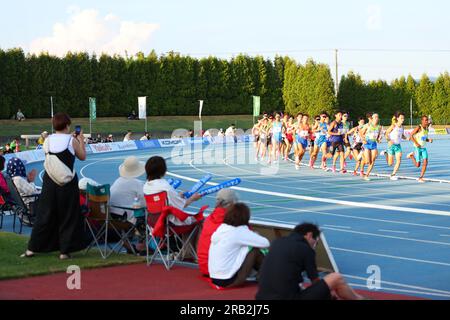 Fukagawa im Fukagawa City Athletic Stadium, Hokkaido, Japan. 5. Juli 2023. Allgemeine Ansicht Leichtathletik : Hokuren Distance Challenge 2023 in Fukagawa im Fukagawa City Athletic Stadium, Hokkaido, Japan . Kredit: Naoki Nishimura/AFLO SPORT/Alamy Live News Stockfoto