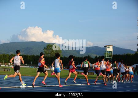 Fukagawa im Fukagawa City Athletic Stadium, Hokkaido, Japan. 5. Juli 2023. Allgemeine Ansicht Leichtathletik : Hokuren Distance Challenge 2023 in Fukagawa im Fukagawa City Athletic Stadium, Hokkaido, Japan . Kredit: Naoki Nishimura/AFLO SPORT/Alamy Live News Stockfoto