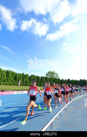 Fukagawa im Fukagawa City Athletic Stadium, Hokkaido, Japan. 5. Juli 2023. Allgemeine Ansicht Leichtathletik : Hokuren Distance Challenge 2023 in Fukagawa im Fukagawa City Athletic Stadium, Hokkaido, Japan . Kredit: Naoki Nishimura/AFLO SPORT/Alamy Live News Stockfoto