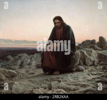 Christus in der Wildnis 1872 von Ivan Kramskoy Stockfoto