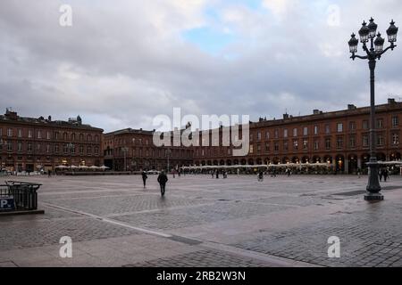 Architektonische Details des Capitole de Toulouse (Hauptstadt von Toulouse), Hauptplatz dieser französischen Stadt Stockfoto