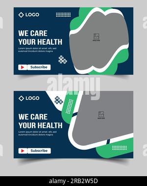 Editierbare medizinische Gesundheitsdienste bieten oder Weltgesundheitstag youtube Thumbnail und Web Banner Vorlage Stock Vektor
