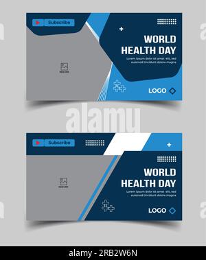 Editierbare medizinische Gesundheitsdienste bieten oder Weltgesundheitstag youtube Thumbnail und Web Banner Vorlage Stock Vektor