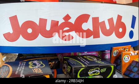 Bordeaux , Frankreich - 07 01 2023 : Joueclub-Logo-Schild und Text-Markengeschäft Kinderspielzeugladen Spaß Stockfoto