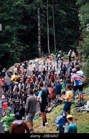 Cauterets Cambasque, Frankreich. 06. Juli 2023. Bild von Zac Williams/SWpix.com- 06/07/2023 - Radfahren - 2023 Tour de France - Stage 6 Tarbes nach Cauterets-Cambasque (144,9km) - Grupetto. Kredit: SWpix/Alamy Live News Stockfoto