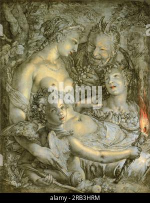 Hendrick Goltzius, Niederländisch (aktives Haarlem), 1558-1617 -- Sine Cerere et Libero friget Venus (ohne Ceres und Bacchus, Venus würde einfrieren) 1600-03 Stockfoto