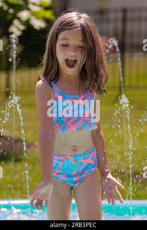 Die Zeit meines Lebens im Garten zu haben Stockfoto