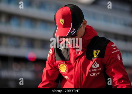 Silverstone, Großbritannien. 07. Juli 2023. Charles Leclerc (MON) Ferrari. Formel-1-Weltmeisterschaft, Rd 11, Britischer Grand Prix, Freitag, 7. Juli 2023. Silverstone, England. Kredit: James Moy/Alamy Live News Stockfoto