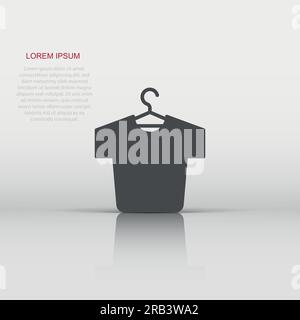 T-Shirt Symbol im flachen Stil. Legere Kleidung Vector Illustration auf weißem Hintergrund isoliert. Poloshirt tragen Geschäftskonzept. Stock Vektor