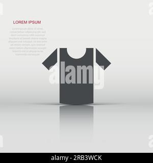T-Shirt Symbol im flachen Stil. Legere Kleidung Vector Illustration auf weißem Hintergrund isoliert. Poloshirt tragen Geschäftskonzept. Stock Vektor
