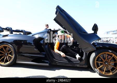 Silverstone, Großbritannien. 07. Juli 2023. Lando Norris (GBR) McLaren. Formel-1-Weltmeisterschaft, Rd 11, Britischer Grand Prix, Freitag, 7. Juli 2023. Silverstone, England. Kredit: James Moy/Alamy Live News Stockfoto