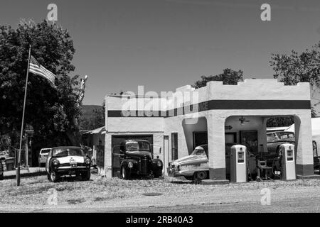 Alte Tankstelle in Kanarraville, Utah Stockfoto