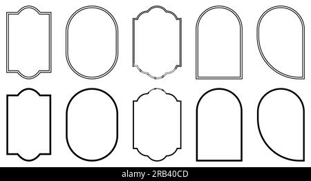 Boho Rahmen- und Bogenset. Vektordarstellung Stock Vektor