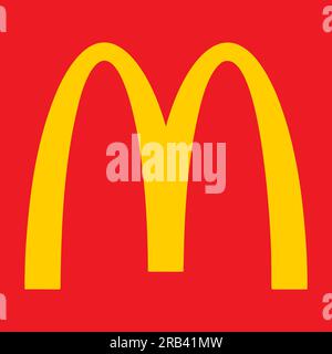 McDonalds Vektor-Logo. Leitsymbol isoliert auf rotem Hintergrund Stock Vektor