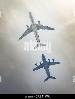 Die Flugzeuge über London während der Trooping the Colour im Juni 2023, London, Großbritannien Stockfoto