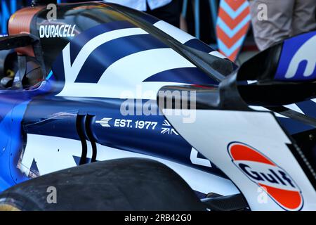 Silverstone, Großbritannien. 07. Juli 2023. Williams Racing FW45. 07.07.2023. Formel-1-Weltmeisterschaft, Rd 11, British Grand Prix, Silverstone, England, Übungstag. Das Foto sollte wie folgt lauten: XPB/Press Association Images. Kredit: XPB Images Ltd/Alamy Live News Stockfoto