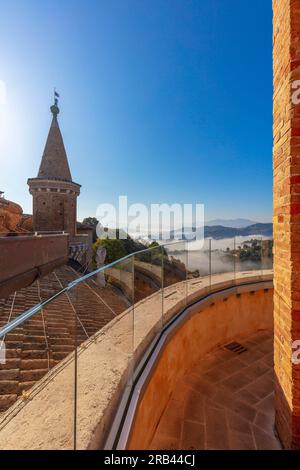 Panoramablick vom Palazzo Ducale, Urbino, Marken, Italien Stockfoto