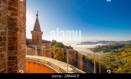 Panoramablick vom Palazzo Ducale, Urbino, Marken, Italien Stockfoto