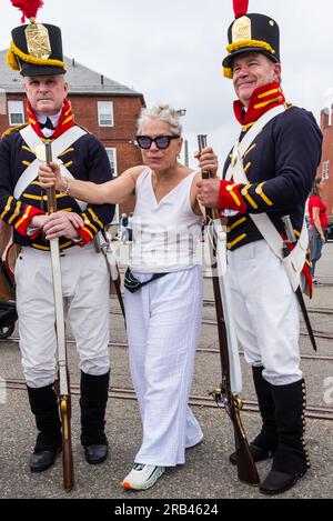 USS Constitution Museum's Salute to Service Block Party nach der USS Constitution Turnaround Cruise am 4. Juli Stockfoto