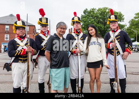 USS Constitution Museum's Salute to Service Block Party nach der USS Constitution Turnaround Cruise am 4. Juli Stockfoto