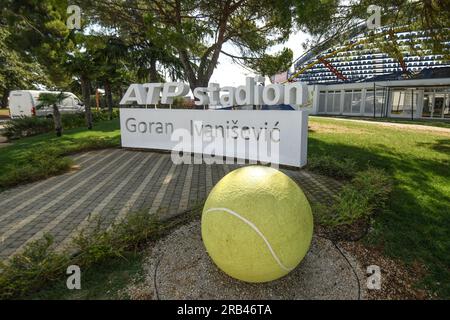 ATP-Stadion Goran Ivanisevic. Umag, Kroatien Stockfoto