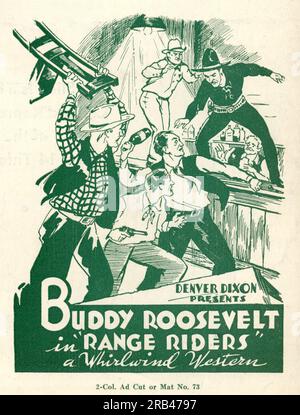 BUDDY ROOSEVELT in RANGE RIDERS 1934 Director VICTOR ADAMSON Writer L.V. Jefferson stunts Yakima Canutt Produzent Victor Adamson (als Denver Dixon) California Motion Picture Enterprises/Superior Talking Pictures Stockfoto