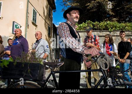 Italien, Piemont, Vigezzo Tal, Santa Maria Maggiore, Chimney Sweeper Festival Stockfoto