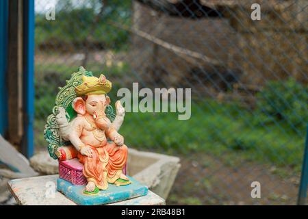 Statue des indischen Lord ganesha, Idole von lord Ganesh für das bevorstehende Ganapati-Festival in Indien. Stockfoto