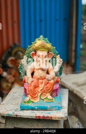 Statue des indischen Lord ganesha, Idole von lord Ganesh für das bevorstehende Ganapati-Festival in Indien. Stockfoto