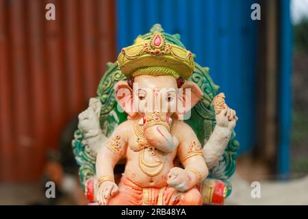 Statue des indischen Lord ganesha, Idole von lord Ganesh für das bevorstehende Ganapati-Festival in Indien. Stockfoto