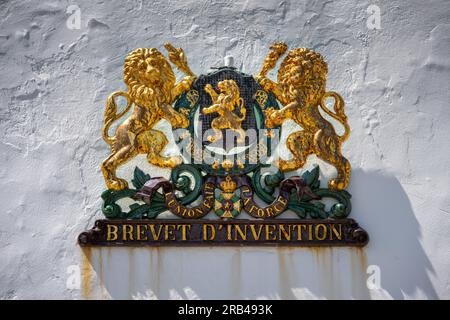 Heraldic Belgium Coat of Arms, Portmeirion, Nordwales, Vereinigtes Königreich Stockfoto