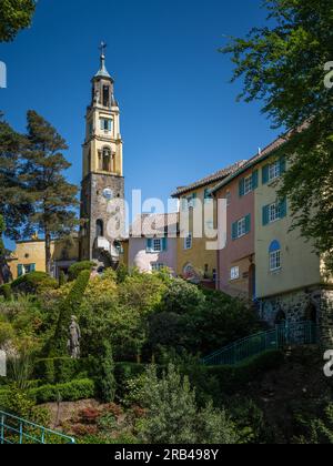 The Bell Tower, Portmeirion, North Wales, Großbritannien Stockfoto