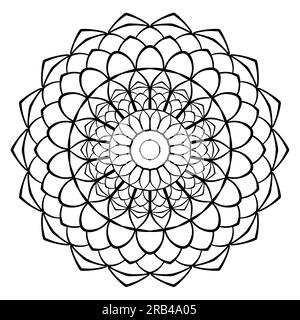 Kreismuster. Mandala-Illustration für Tattoo, Aufkleber, Malseiten, Dekoration. Dekorativer Doodle Ornament. Stock Vektor