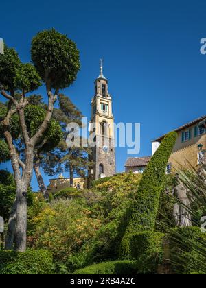 The Bell Tower, Portmeirion, North Wales, Großbritannien Stockfoto