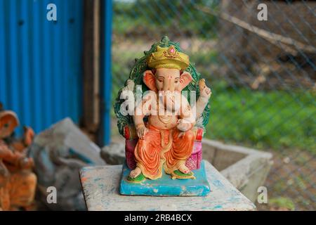 Statue des indischen Lord ganesha, Idole von lord Ganesh für das bevorstehende Ganapati-Festival in Indien. Stockfoto