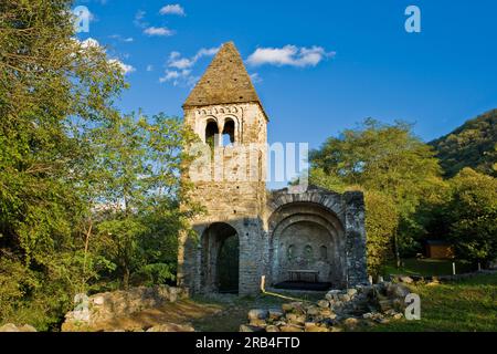 Italien, Lombardei, Valtellina, Piagno di Cosio Valtellino, San Pietro in Bregalone Abtei Stockfoto