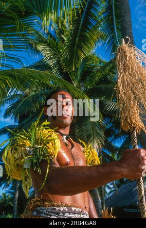 Fidschi-Krieger, Fidschi, Melanesien, Stockfoto